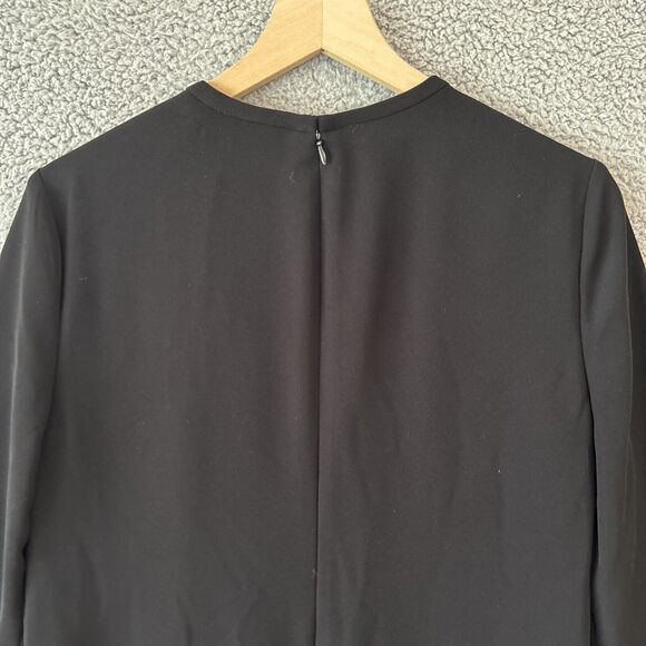 Lauren Ralph Lauren Dress Medium 10 Keyhole Neck 3/4 Sleeve Knee Length Black - Picture 10 of 15